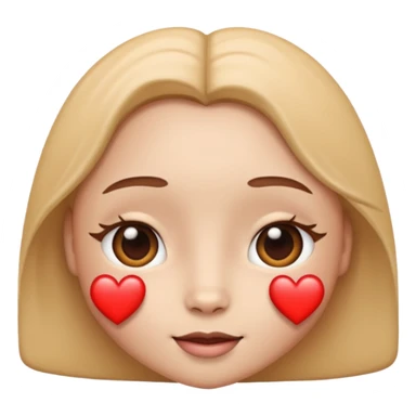 Labubu character with heart eyes, iOS emoji style sticker