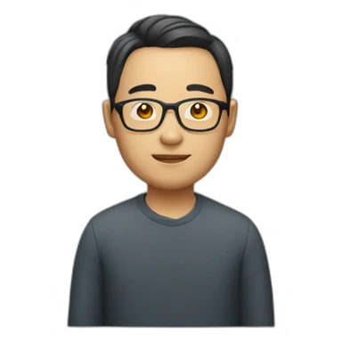 a chinese man with glasses sticker