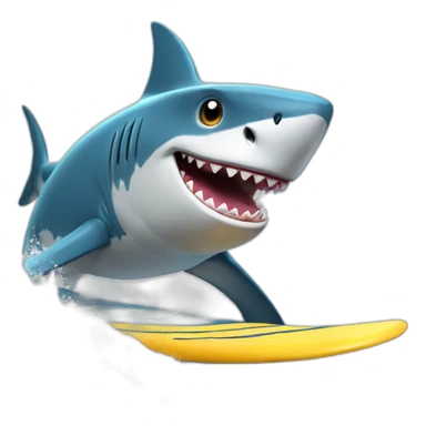 shark in a cowboy hat surfing big wave sticker