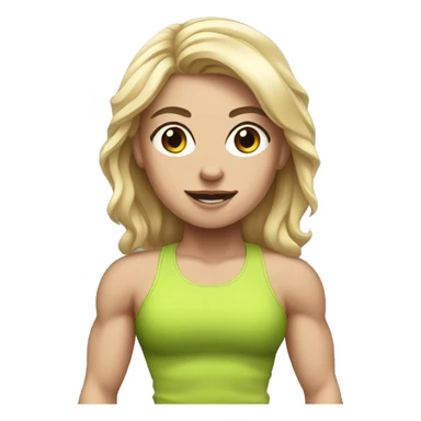 muscular gym white girl sticker