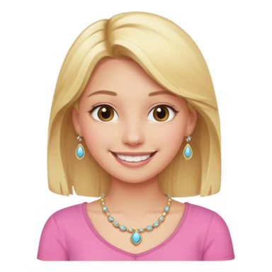 phone selfie blonde jewelry girl pink top sticker