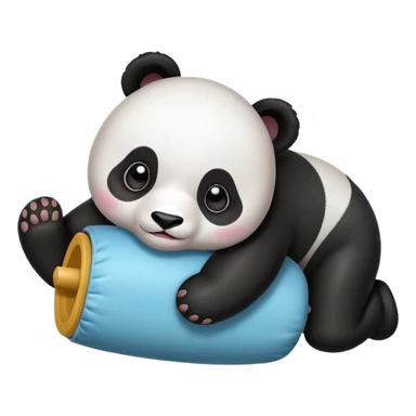 baby panda rolling  sticker