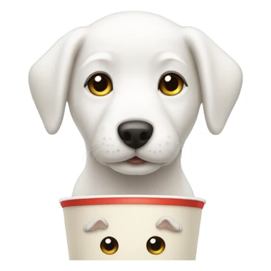 White dog pup cup sticker