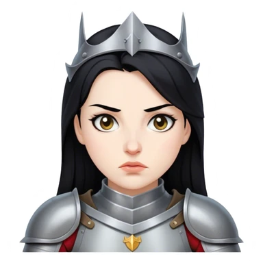 woman knight black hair sticker
