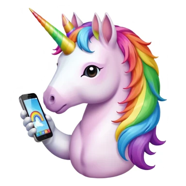 unicorn with new phone sticker