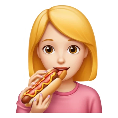 hotdog eating girl sticker