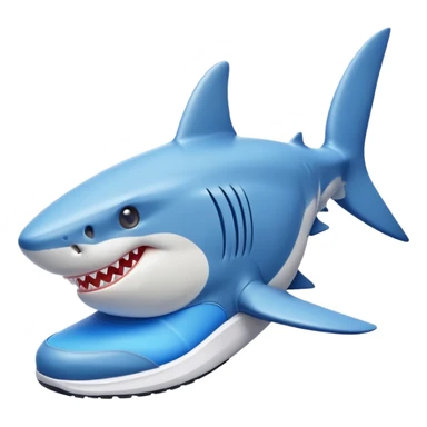 Créame un tiburón con zapatillas nike azules sticker