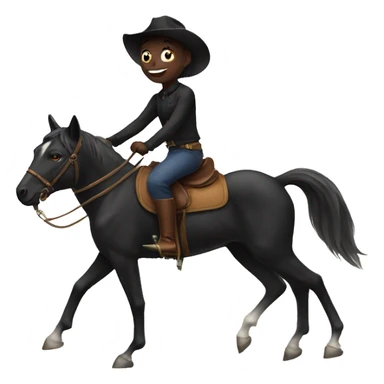 Black cat riding a horse  sticker