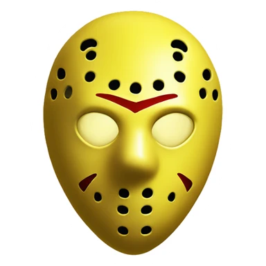 Yellow heart with yellow Jason voorhees mask  sticker