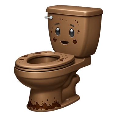 Skibidi toilet covered in poo sticker