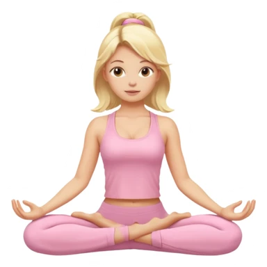 blonde yoga girl light pink clothes n sticker