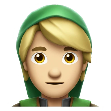 Make a futuristic yet dark looking character called link who is from 30 years in the future from The Legend of Zelda,  sticker