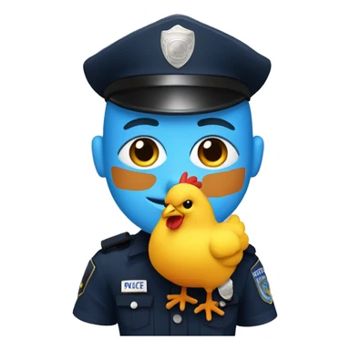 Police officer with chicken sticker