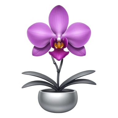metallic chrome minimalistic gray orchid sticker