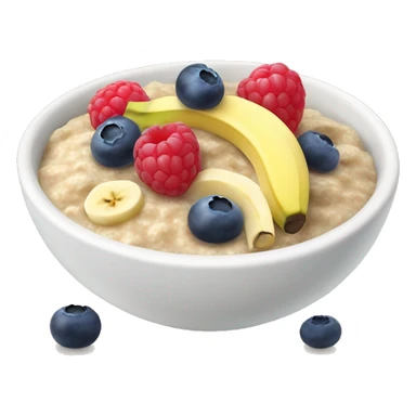 Breakfast oat porridge with banana, blueberries and raspberries sticker