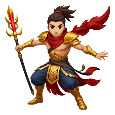 Generate me Genesis Nightbringer Yasuo emoji with aggressive colors sticker