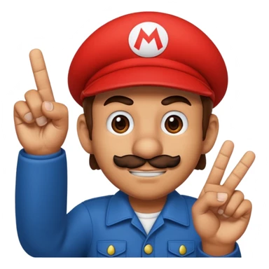 mario sacando el dedo  sticker