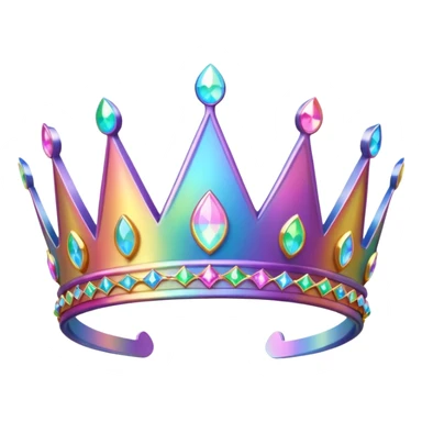 Holographic Rainbow effect Sparkly tiara sticker