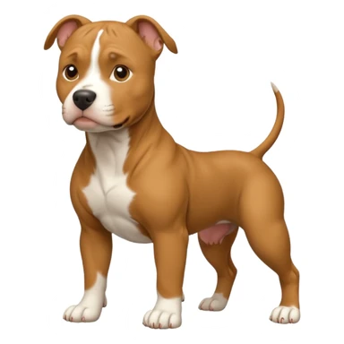 tan pitbull with white spots on paws nose and chest sticker