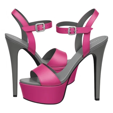 Fuchsia and gray platform sandles sticker