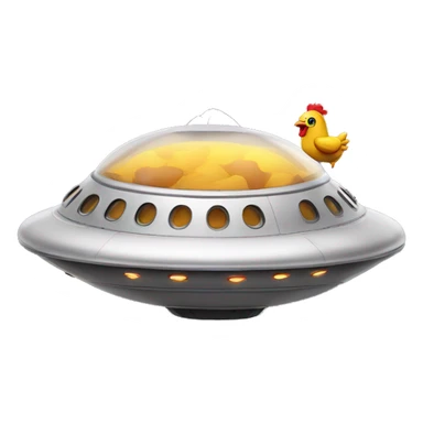 Flying saucer with chicken sticker