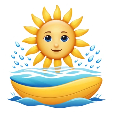 blue ocean vibes, sun over water, relaxing sticker