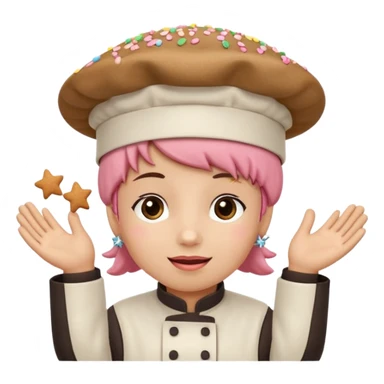 oso Carita feliz

Mejillas rosadas

Sprinkles en forma de estrellitas

Patitas pequeñas y redonditas

Un gorrito de chef mini

Expresiones cambiantes (feliz, sorprendido, emocionado) sticker