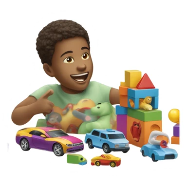 child playing with toys sticker