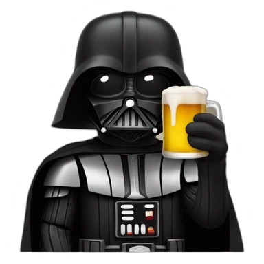 Dark vador with beer sticker