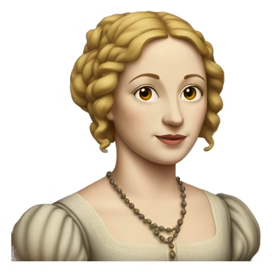 a framed portrait of a Renaissance woman sticker