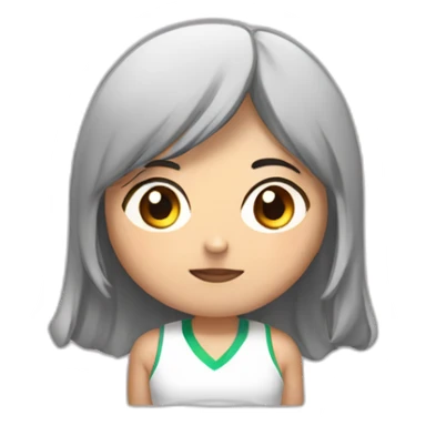 Asian girl CrossFiter with burbell sticker