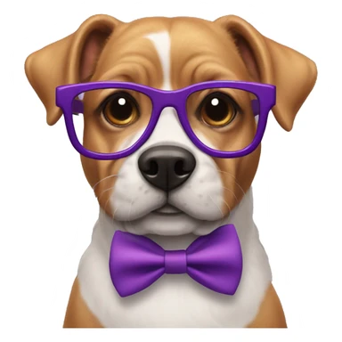 Havanesse dog with a bow tie and purple glasses  sticker