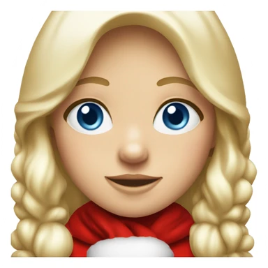 Girl dressed as Santa Claus, blue eyes, blond hair sticker