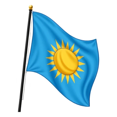 una badera dividida en 2 azul arriba y negro abajo con un sol en el centro y un rayo atravesando el sol de derecha  a izquierda sticker