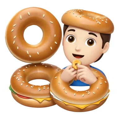 Throw up eating bagels sticker