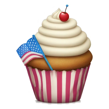 Happy cupcake with an American flag sticker