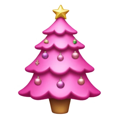 Pink Christmas tree with sparkly ornaments  sticker