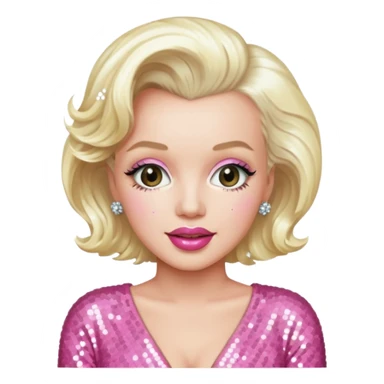 Marilyn Monroe with platinum blonde hair, pink sequin outfit sticker