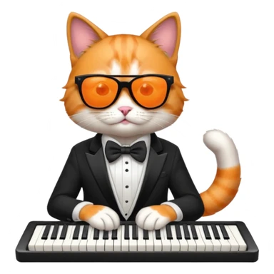 rockstar cat who plays keybord sticker