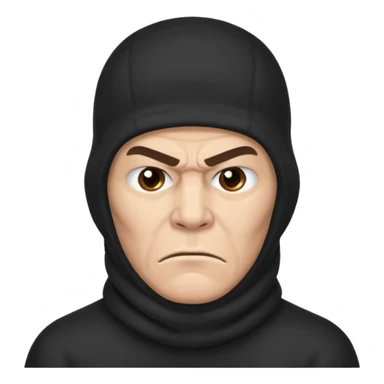 angry man in balaclava sticker