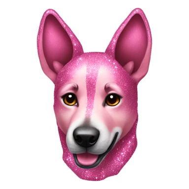 Pink wild dog with glitter  sticker