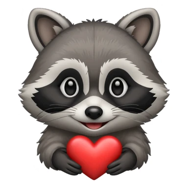 Raccoon emoji Love you sticker