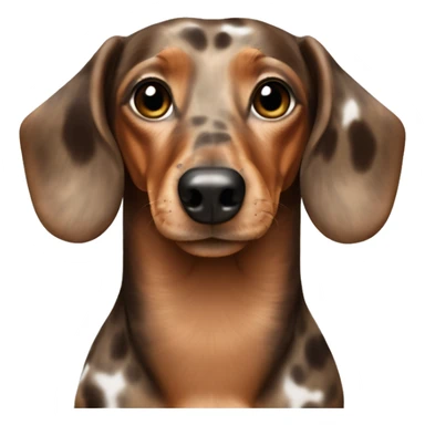 Dapple dachshund light brown with spots on head sticker