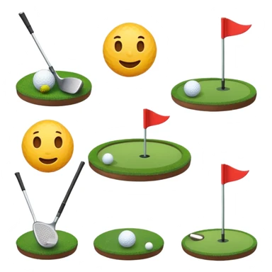 “Create a set of simple, cute, flat-style emojis themed around golf.  Designed in classic emoji style, consistent and expressive.” sticker