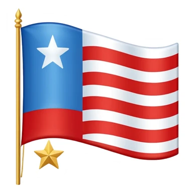 “Flag with royal blue center (#003A8C), light blue side panels (#6EC1E4), separated by white vertical stripes. Center contains a ring of 13 gold stars (#D4AF37) surrounding 4 larger red stars (#D32F2F) with white borders.” sticker
