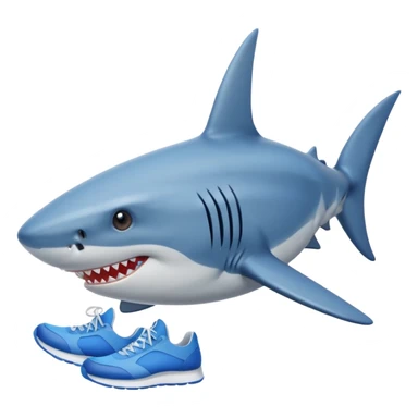 Haz a un tiburón con tenis azules sticker