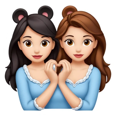 Son quatro chicas montadas en una atraccion de levantando la mano con orejas de Disney puestas en una atracción sticker