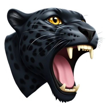 winged black leopard roaring sticker