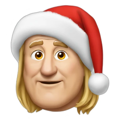 Gérard Depardieu with a xmas hat  sticker