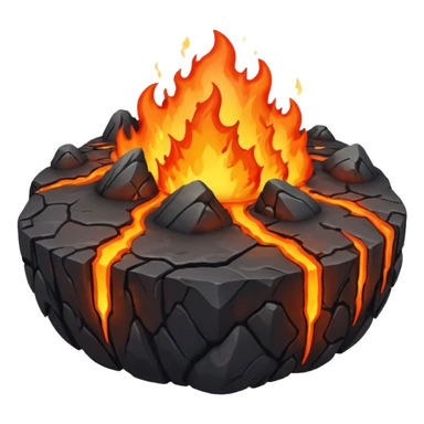 planet, surface covered in fire, lava and rocks  sticker
